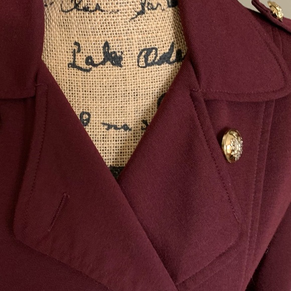 CECICO Double-Breasted Burgundy Blazer - Picture 3 of 7